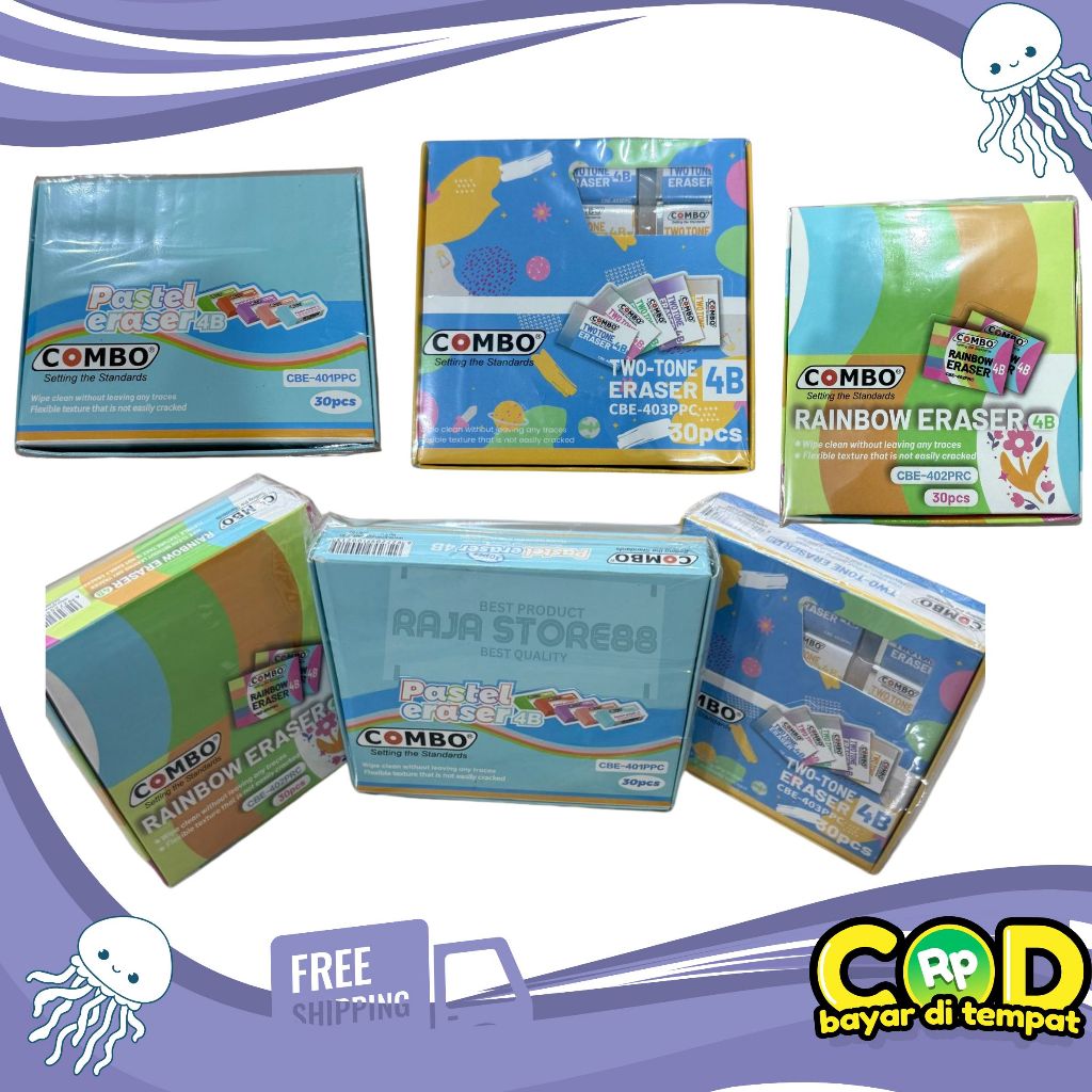 

PENGHAPUS PENSIL SUPER MURAH ERASER COMBO ( PACK 30 PCS)
