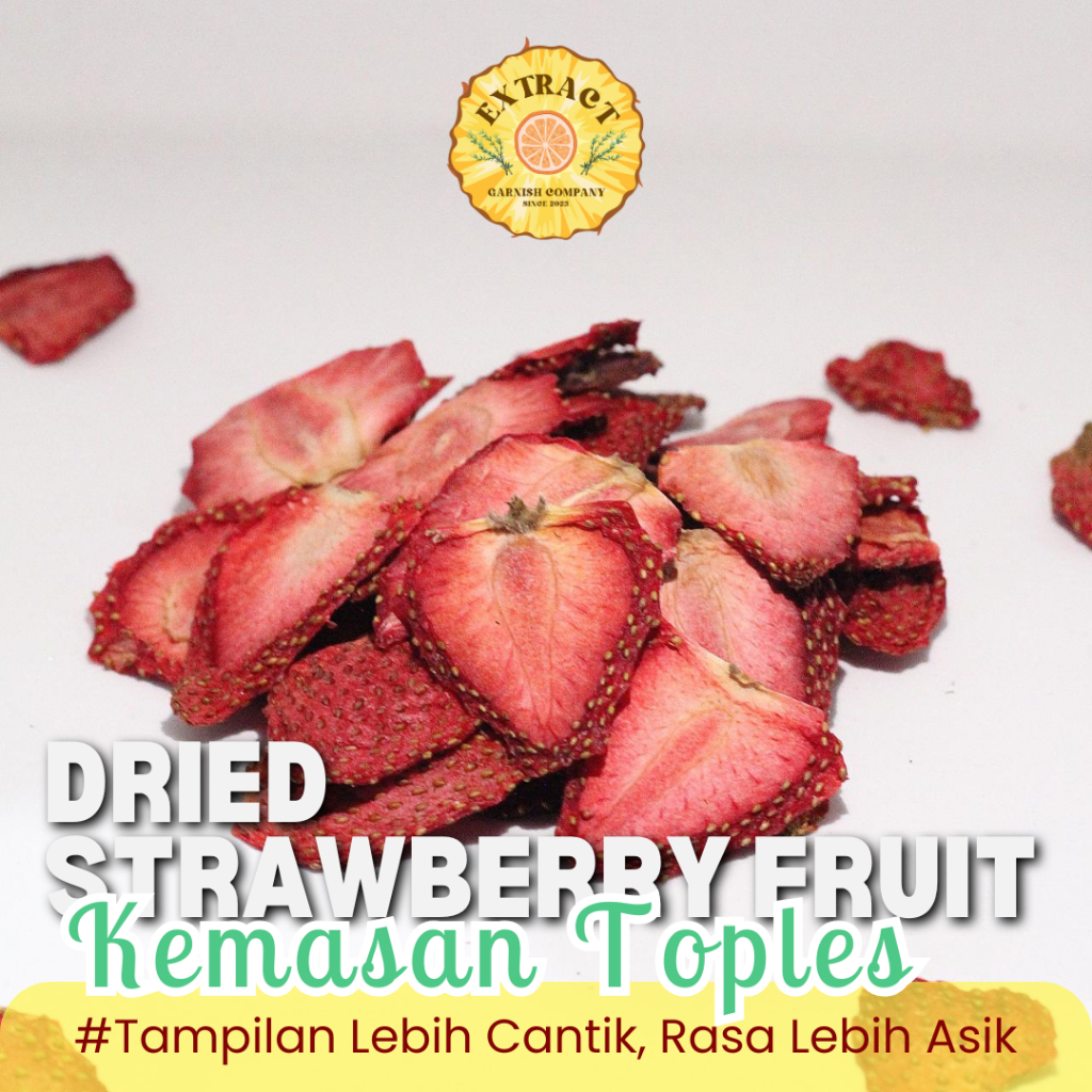 

[BUKAN KERIPIK] DEHYDRATED STRAWBERRY KEMASAN TOPLES I DRIED STRAWBERRY I INFUSED WATER FRUIT I BUAH KERING I STRAWBERI KERING