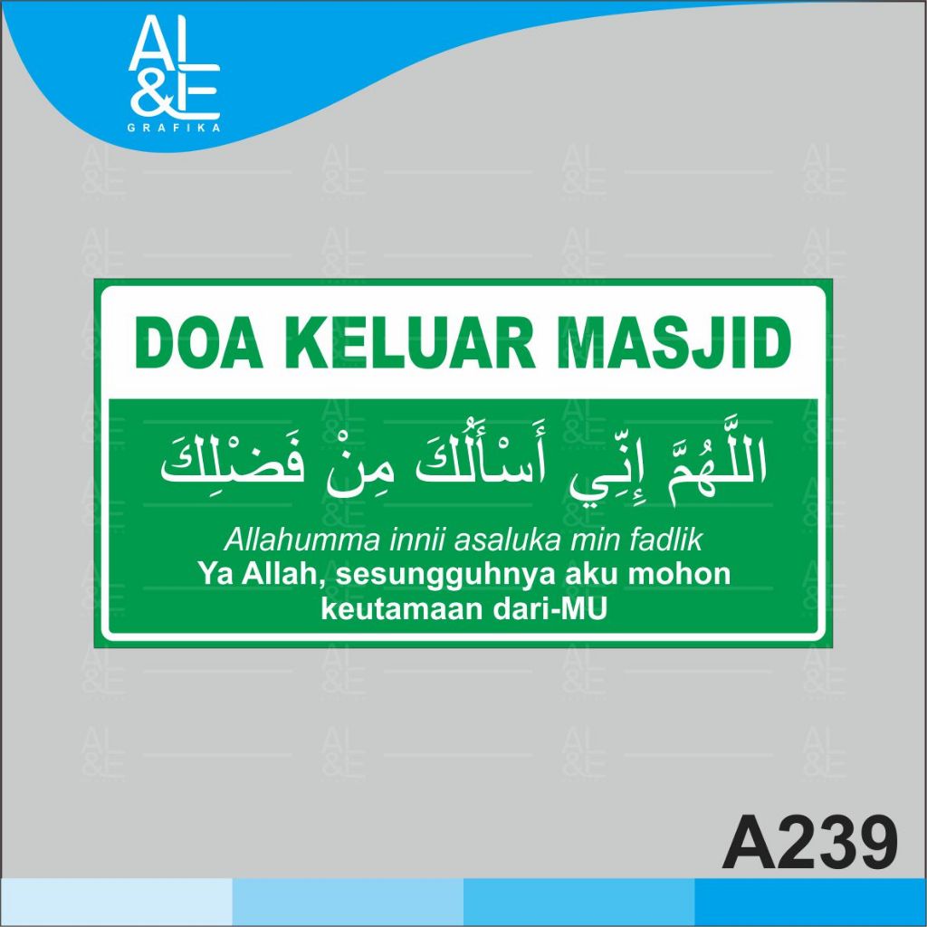 

A239 - Acrylic Sign, Stiker Akrilik Doa Keluar Masjid, Tahan Air, Premium dan Murah