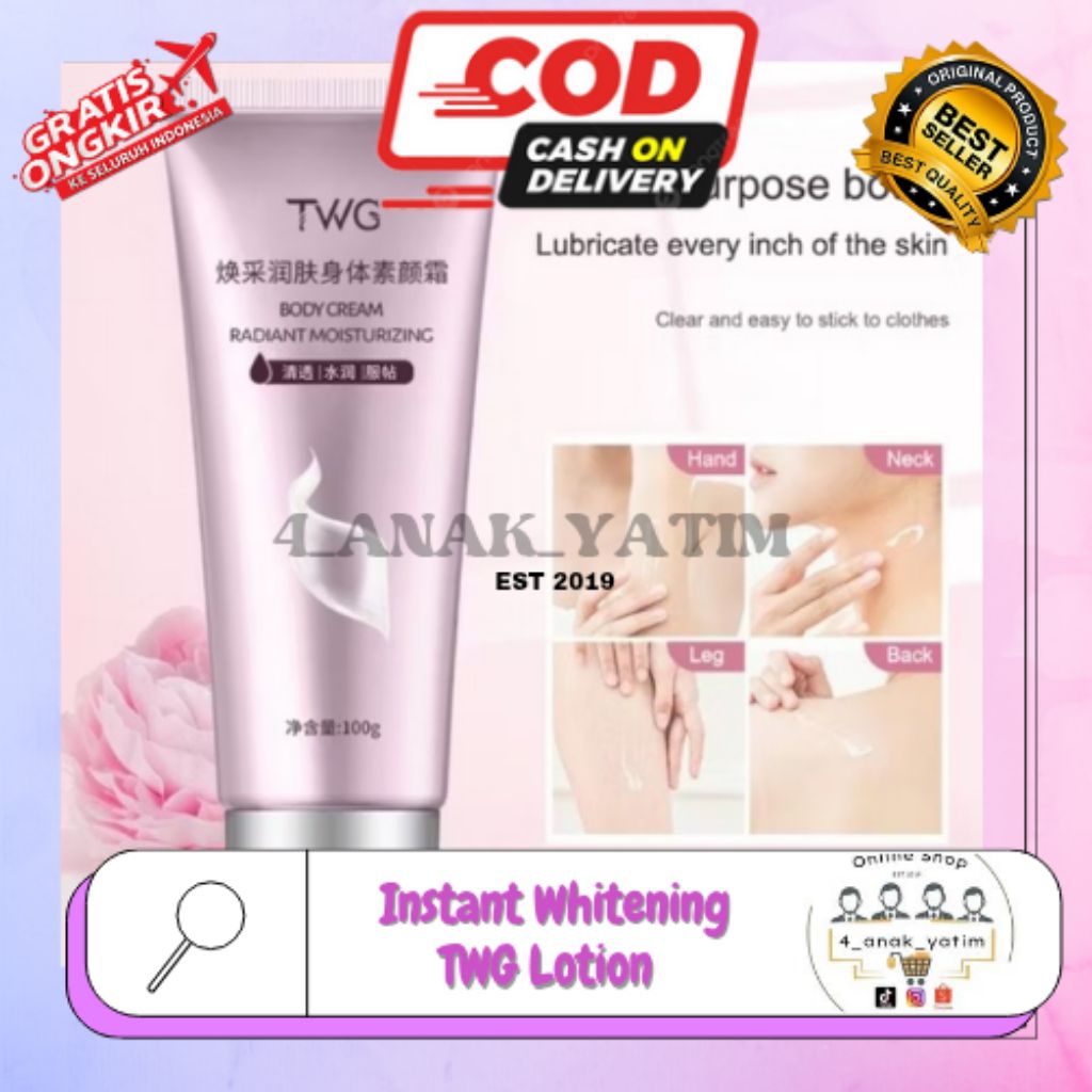 TWG Instant Whitening Body Lotion Pemutih Instan Hand Body Lotion Cream