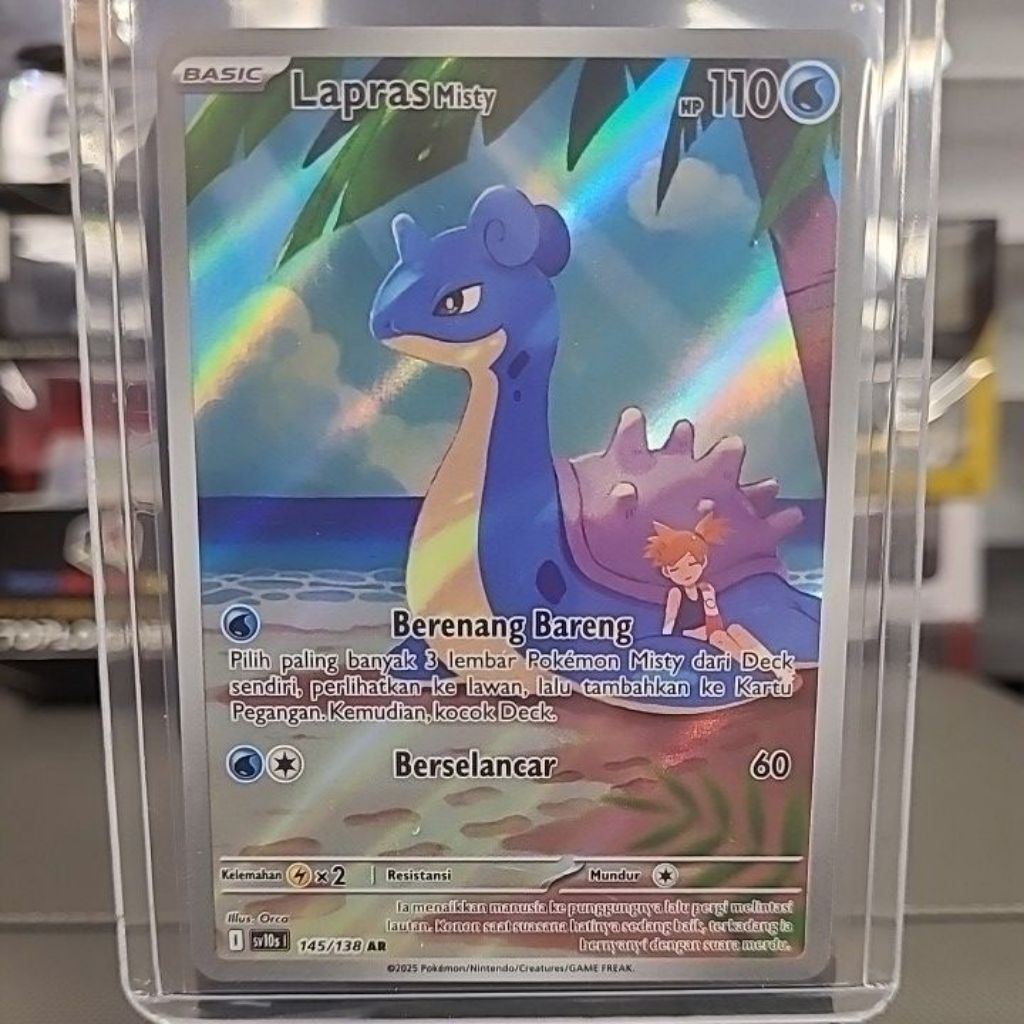 Kartu Pokemon TCG Kehadiran Juara Lapras Misty sv10s Art Rare (AR)