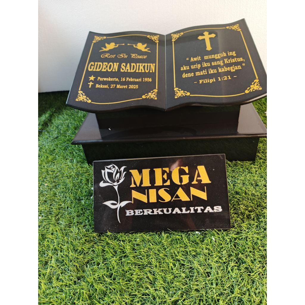 TOMBSTONE /BARU NISAN NON MUSLIM BNTUK BUKU/NISAN GRANIT TILE/NISAN MAKAM