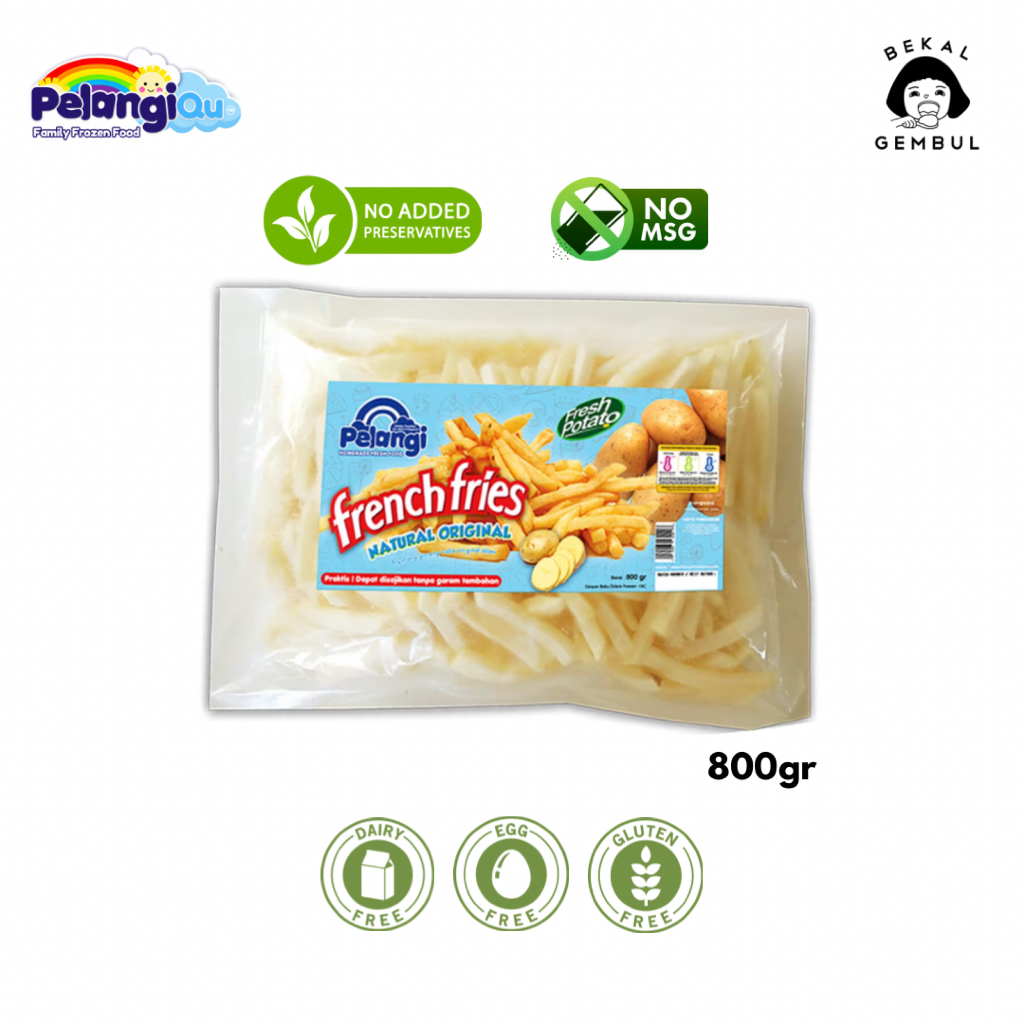 

Pelangi Frozen Food - FRENCH FRIES SHOESTRING ORIGINAL Gluten Free, Egg Free, Dairy Free, Tanpa MSG & Tanpa Pengawet