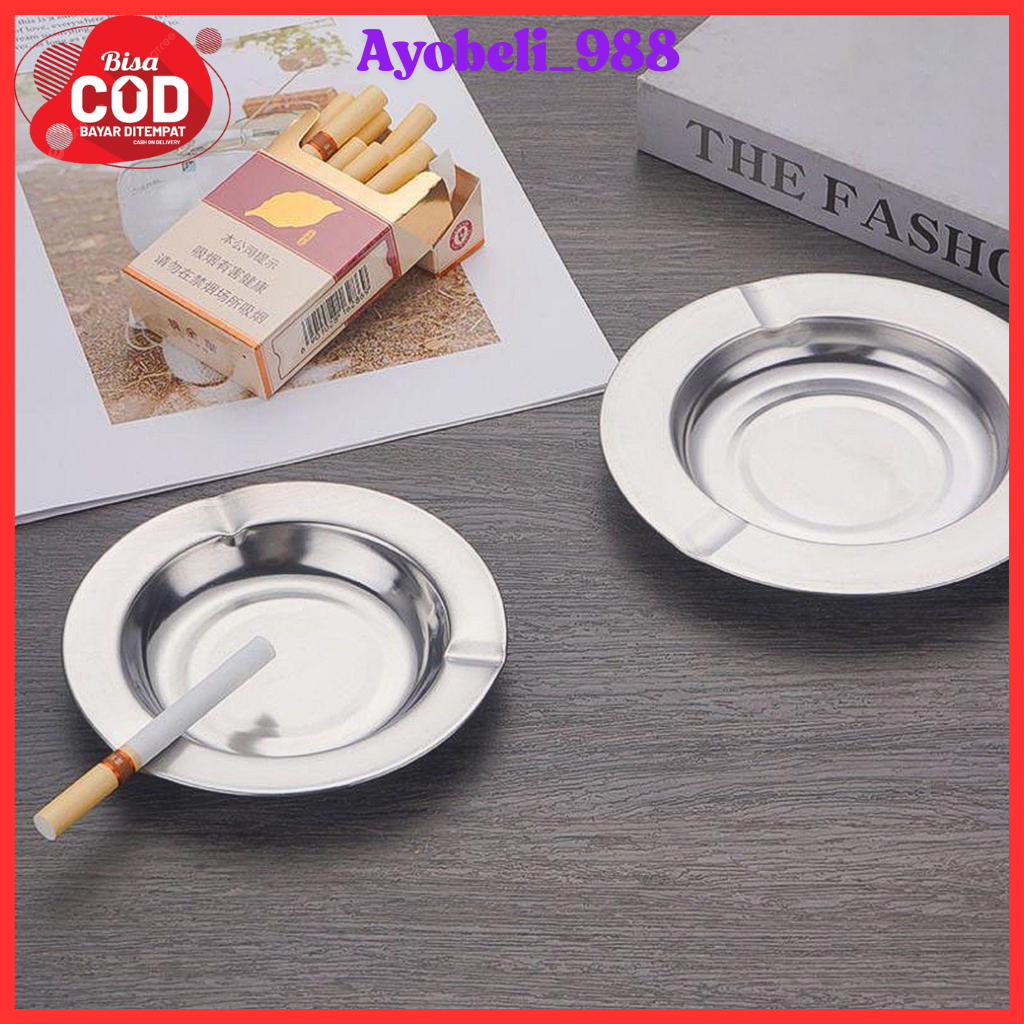 【COD】【TERMURAH】ASBAK PETAK 12CM STAINLESS ASBAK ROKOK MURAH TEMPAT PUTUNG ROKOK ASBAK BULAT & PERSEG