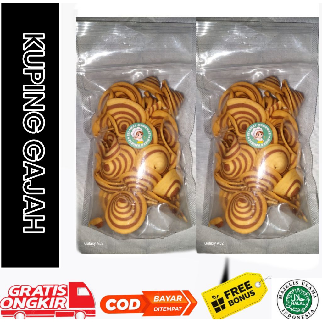 

Kuping Gajah Mini coklat putih enak gurih