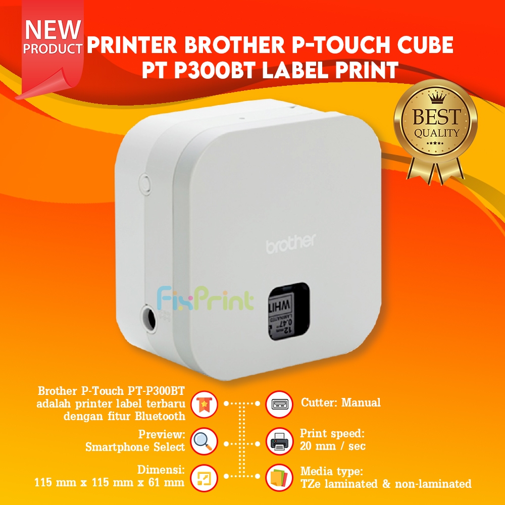 Printer Brother P-Touch CUBE PT-P710BT PT P710BT / PT P300BT Label Tape TZE Print Original | Printer