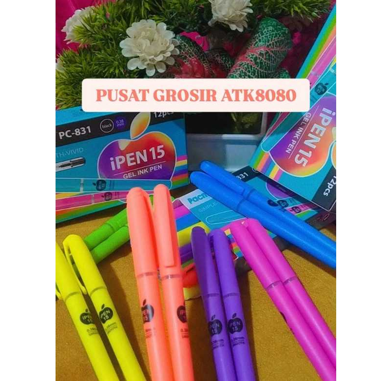 

[GROSIR-ATK] JUAL 2 PCS PULPEN GEL iPEN 15 GEL INK PEN 0,38 MM. TINTA HITAM PC-831