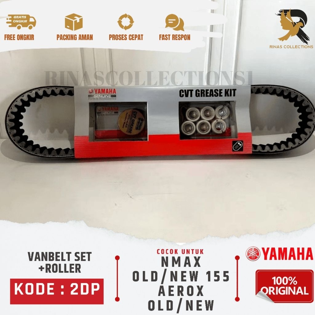 Vanbelt Assy Set Roller Asli Original Yamaha (2DP) NMax Lama NMax New 155 Aerox Old Aerox New VBelt 