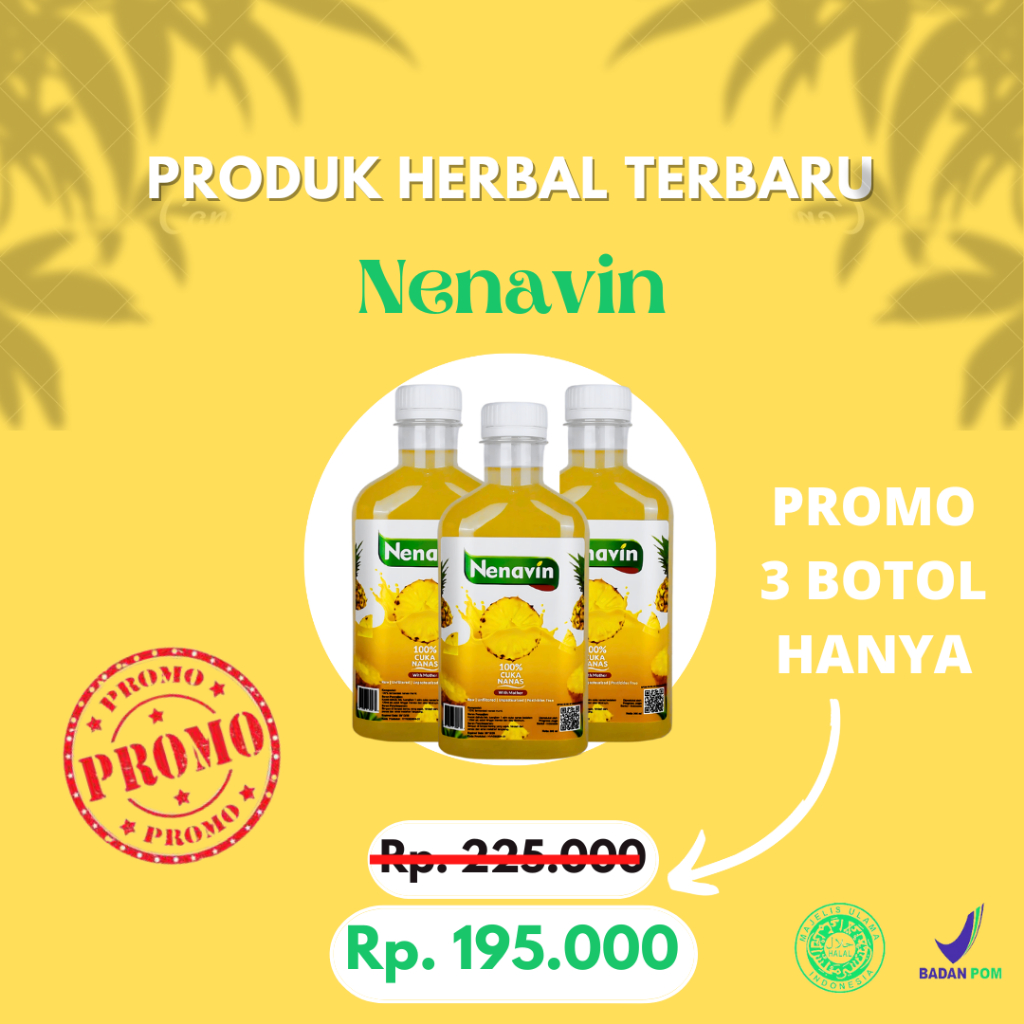 

Nenavin Cuka Nanas 100% Original Paket 3 Botol