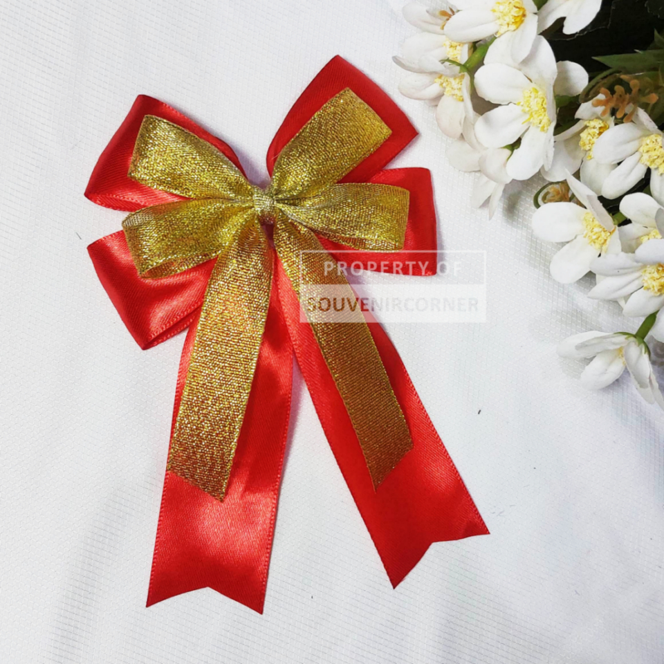 

Pita Satin Instan Model Tumpuk size LARGE | 2 Warna | Satin-Silver/Gold | Pita Tempel | Pita Kado | Pita Hampers [PT09]