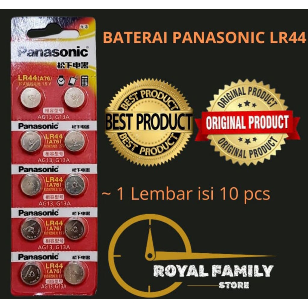 Baterai LR44 AG13 LR1154 Panasonic Original Perlembar