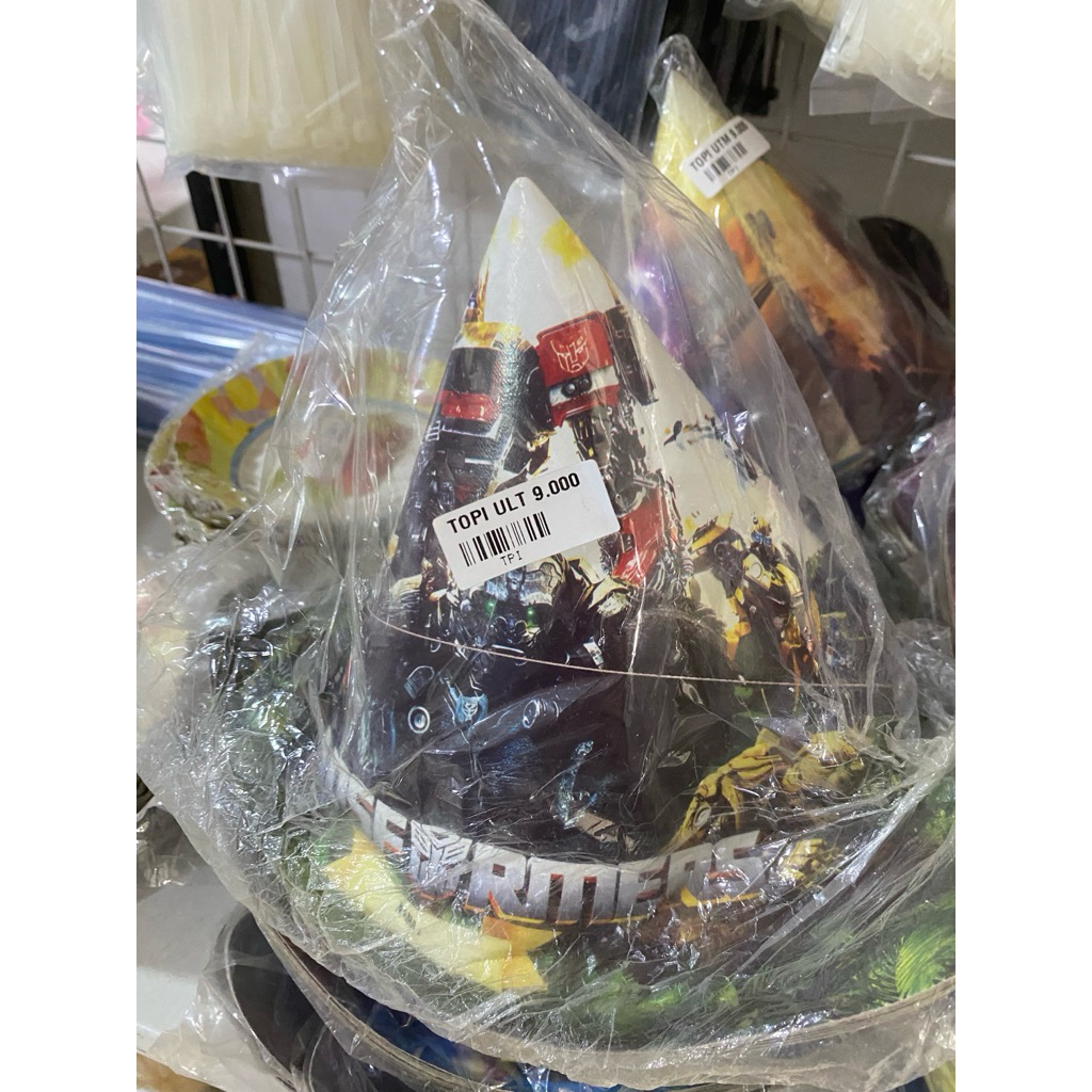 Topi Ulang Tahun Transformers / Topi Ulang Tahun isi 10 Pcs