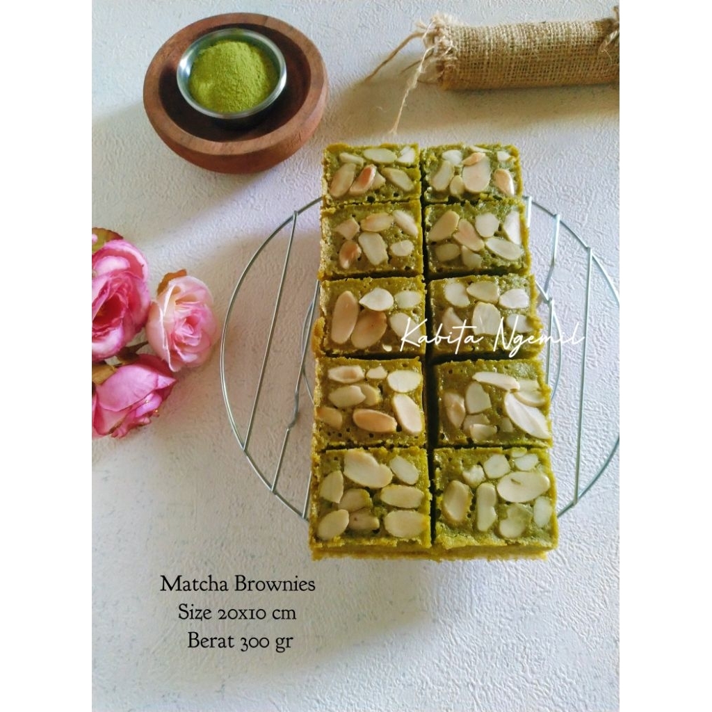 

MATCHA BROWNIES/BROWNIES PANGGANG/Size 20x10 cm