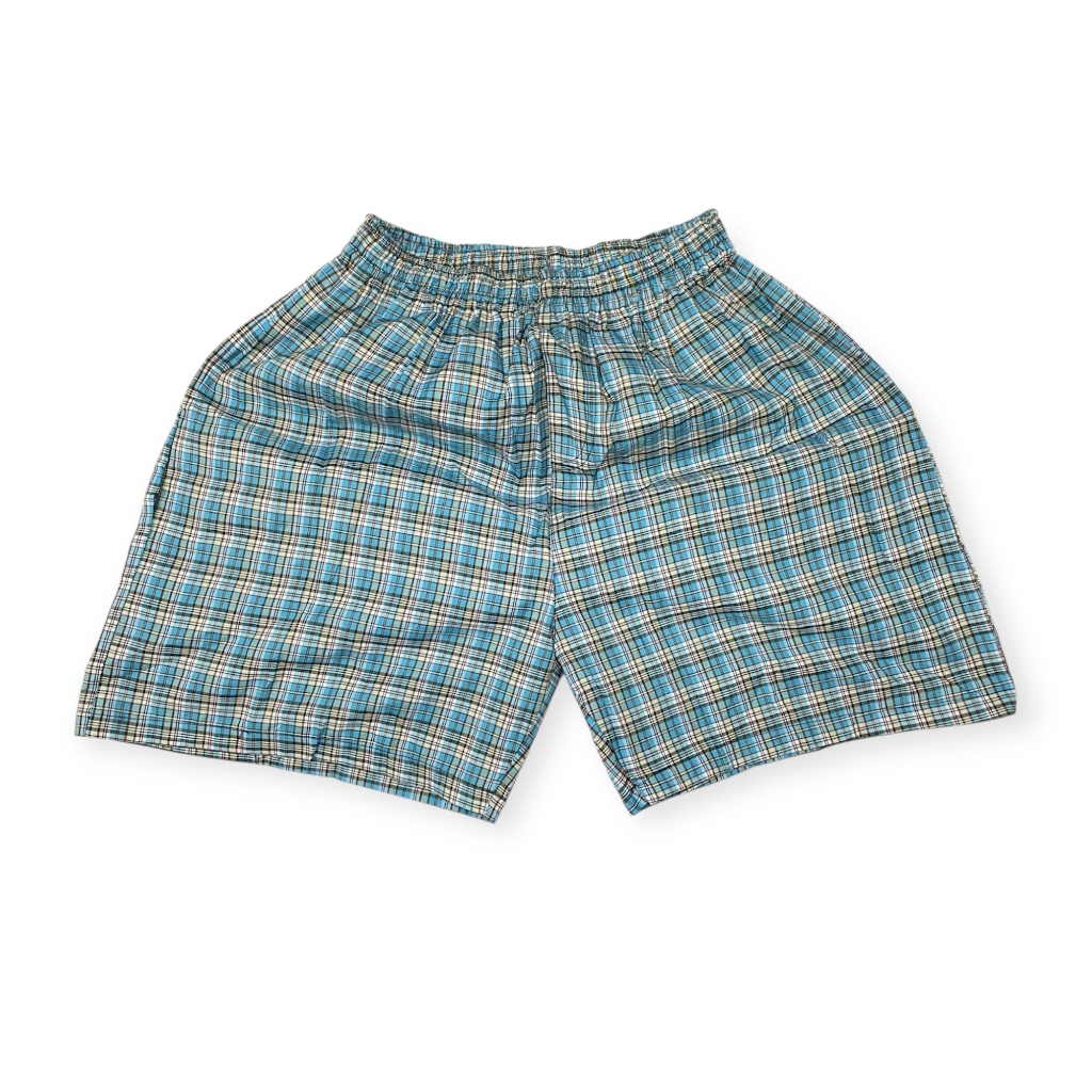 celana pendek boxer boardshort kolor katun pria wanita dewasa motif kotak santai