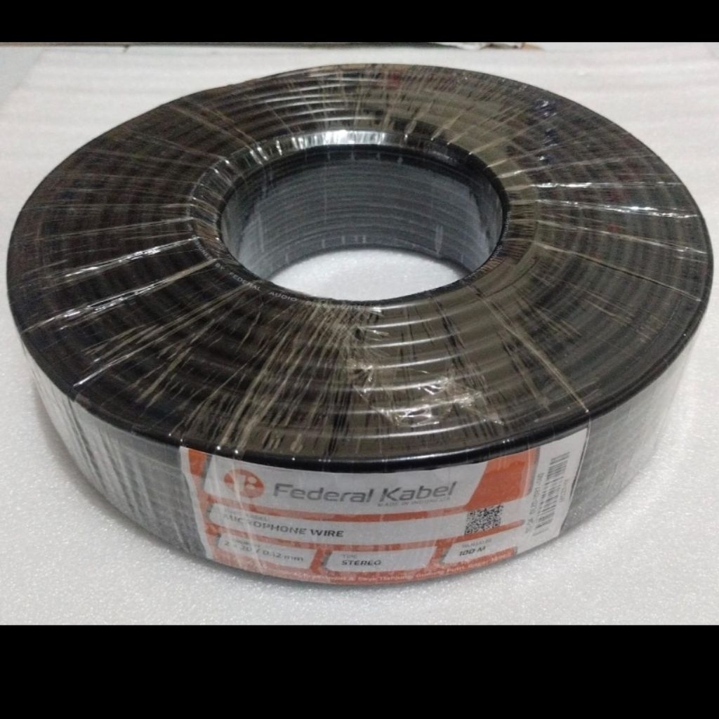 Kabel Mic Stereo Federal 2 x 20 / 0,12mm Panjang 100m