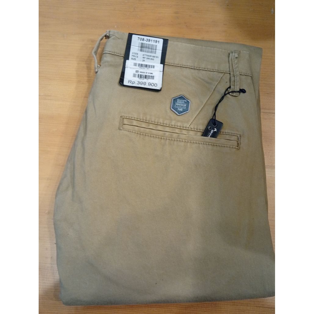 Celana Panjang Chinos Pria Oxygen Original Slim Fit Stretch khaky 708-391191
