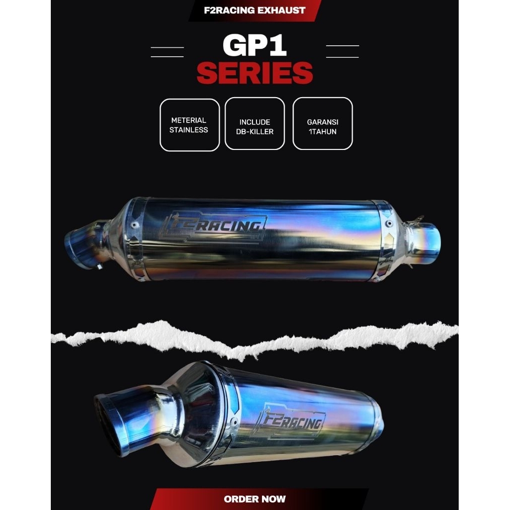 silincer knalpot motor F2RACING EXHAUST GP1 ORIGINAL