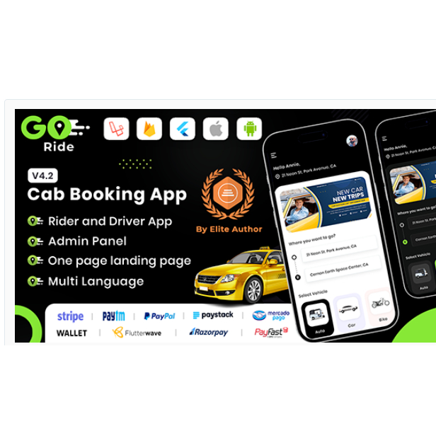 cd source code aplikasi mirip ojek online berbasis flutter android ios - GORIDE | Flutter Complete T