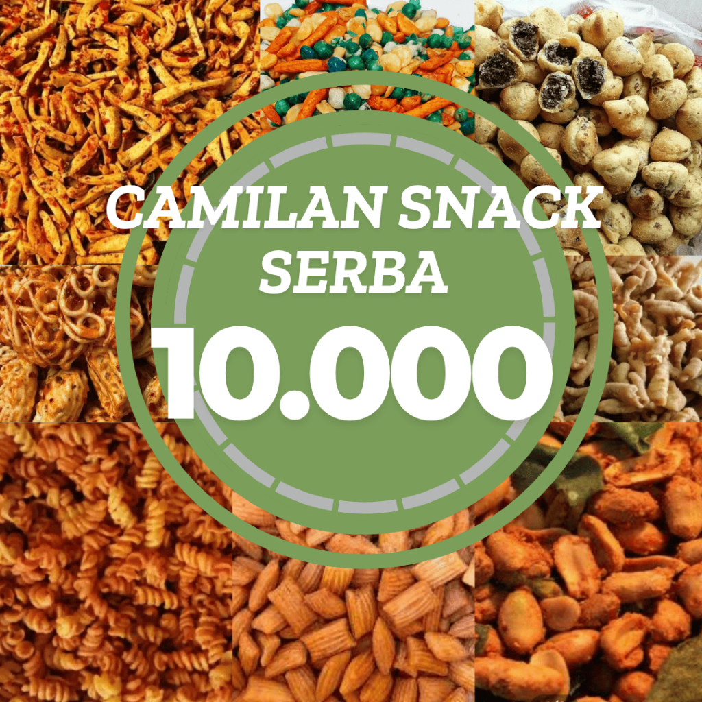 

[FREE DUS & BUBBLE WRAP] Camilan Snack Serba 10.000 - Camilan Pedas Gurih Manis Kekinian Harga Murah
