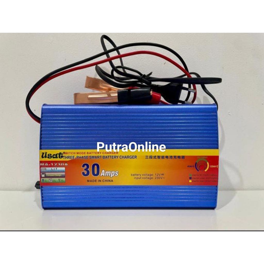 CHARGER AKI 30A USAT DC 12V / Charger Aki 30Amper DC 12V Usat / Charger Aki 30A DC 12 volt USAT