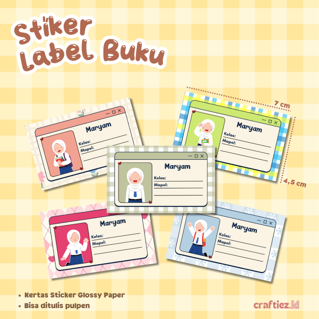 

Stiker Label Buku Mata Pelajaran Isi 32 Pcs Karakter Murid SMP