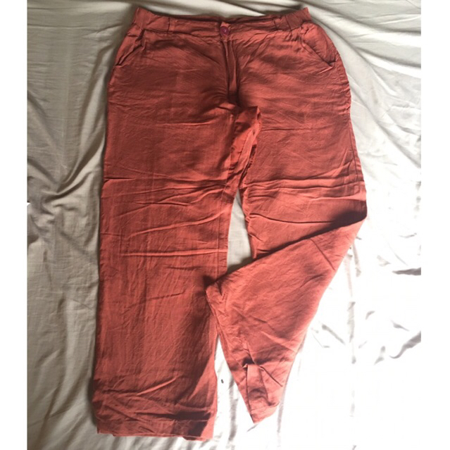 Terracotta linen pants preloved