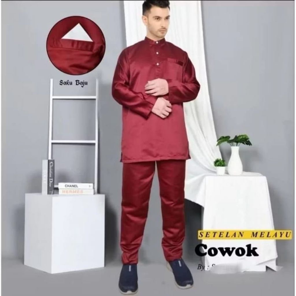 Setelan Baju kurung Melayu Pria /Baju Pria Teluk Balanga