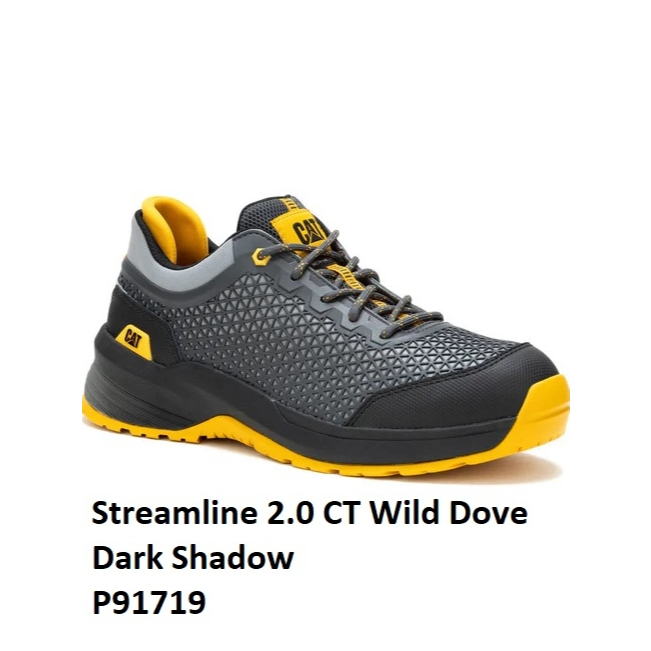 Sepatu Safety Pria Caterpillar Original Streamline 2.0 CT Wild Dove/Dark Shadow