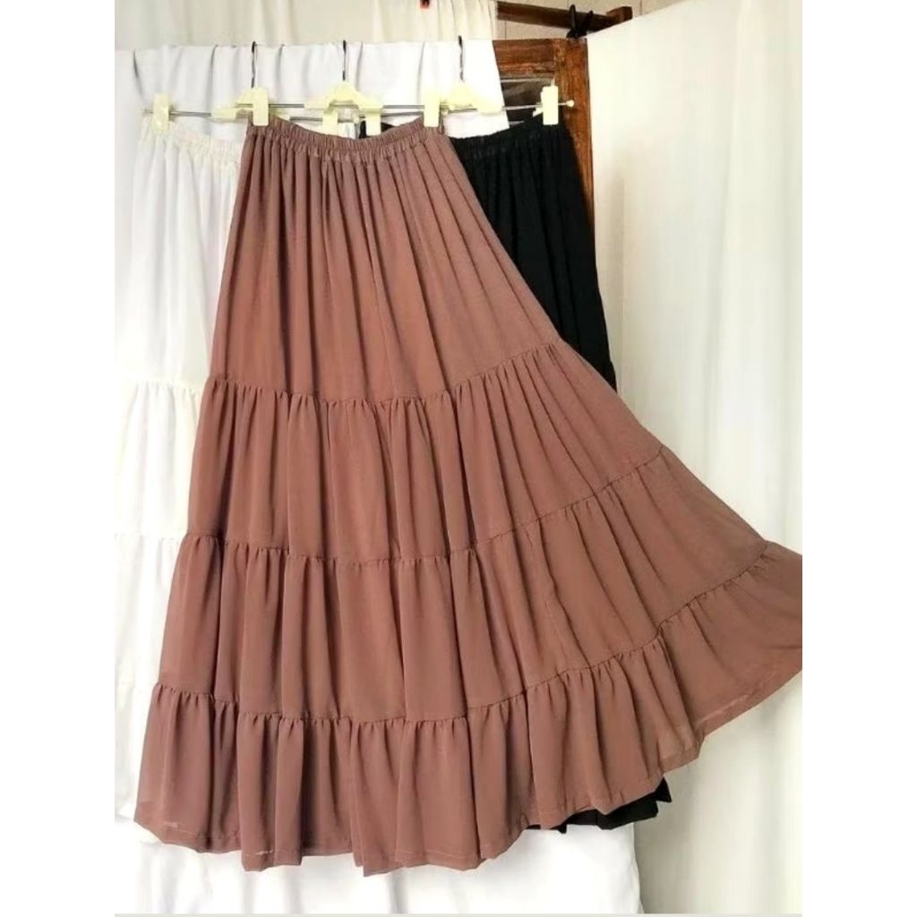 MAXY SKIRT KOREAN MAYUNG ROK SUSUN UMPAK PANJANG