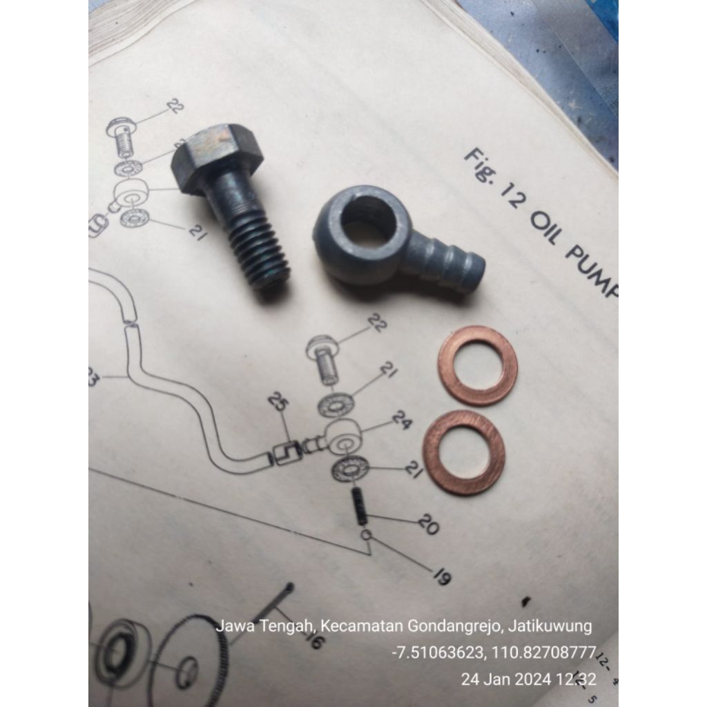 Baut Nepel Pompa Oli Samping Yamaha U5 U7 L2 L2G L2SN YL1 YL2 Yas1 YB100 DT100 DT125 LS3 RS100 RS125