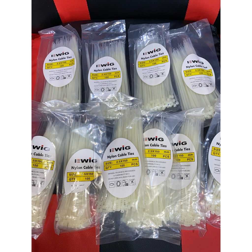 

Nylon Cable Tie 10cm 15cm 25cm Kabel Ties Tis Insulock Hitam & Putih 100pcs