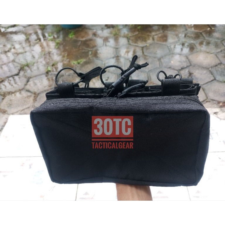 KODE Y59Q 3TC Taktical Gear Pouch Admin  Mag Pouch Triple Tas Admin Depan Rompi Taktis Tas Bagian de