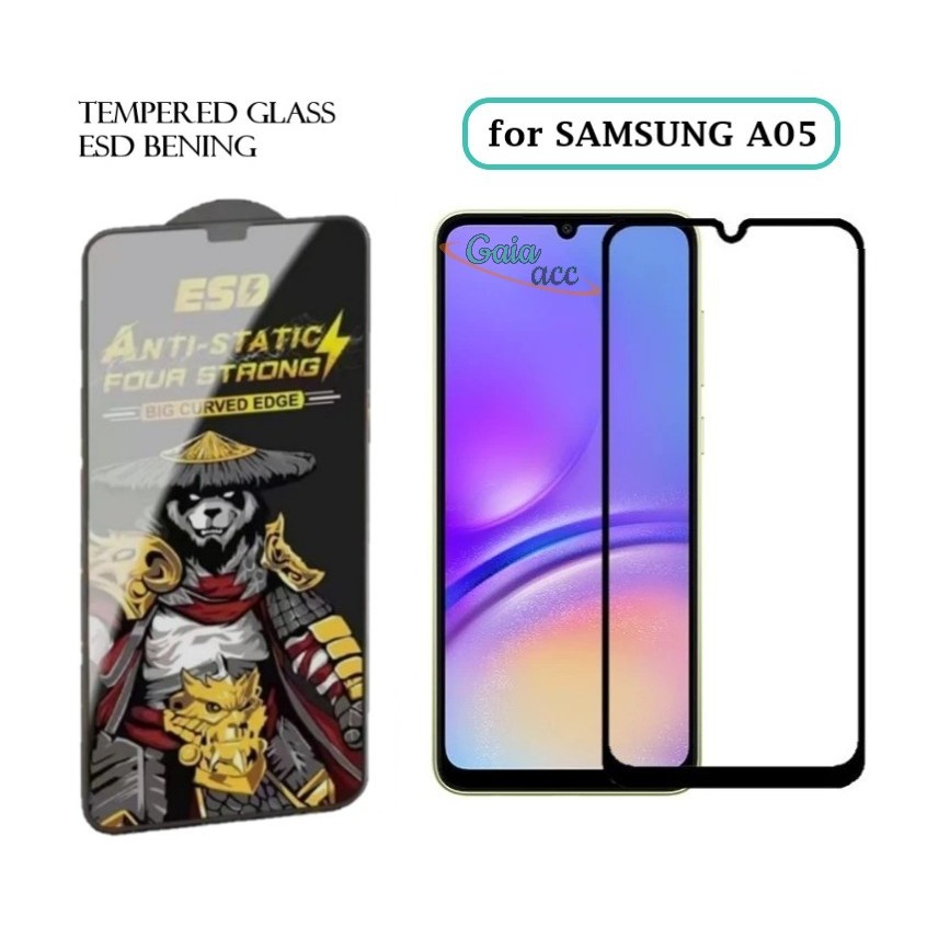 SAMSUNG A05 TEMPERED GLASS PREMIUM -TG ANTI STATIC ESD Tempered Glass ESD Full Cover Anti Static