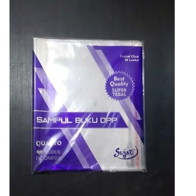 

Sampul Buku Tulis Buku Cetak Plastik Ukuran Quarto Merk Sejati Plastik OPP