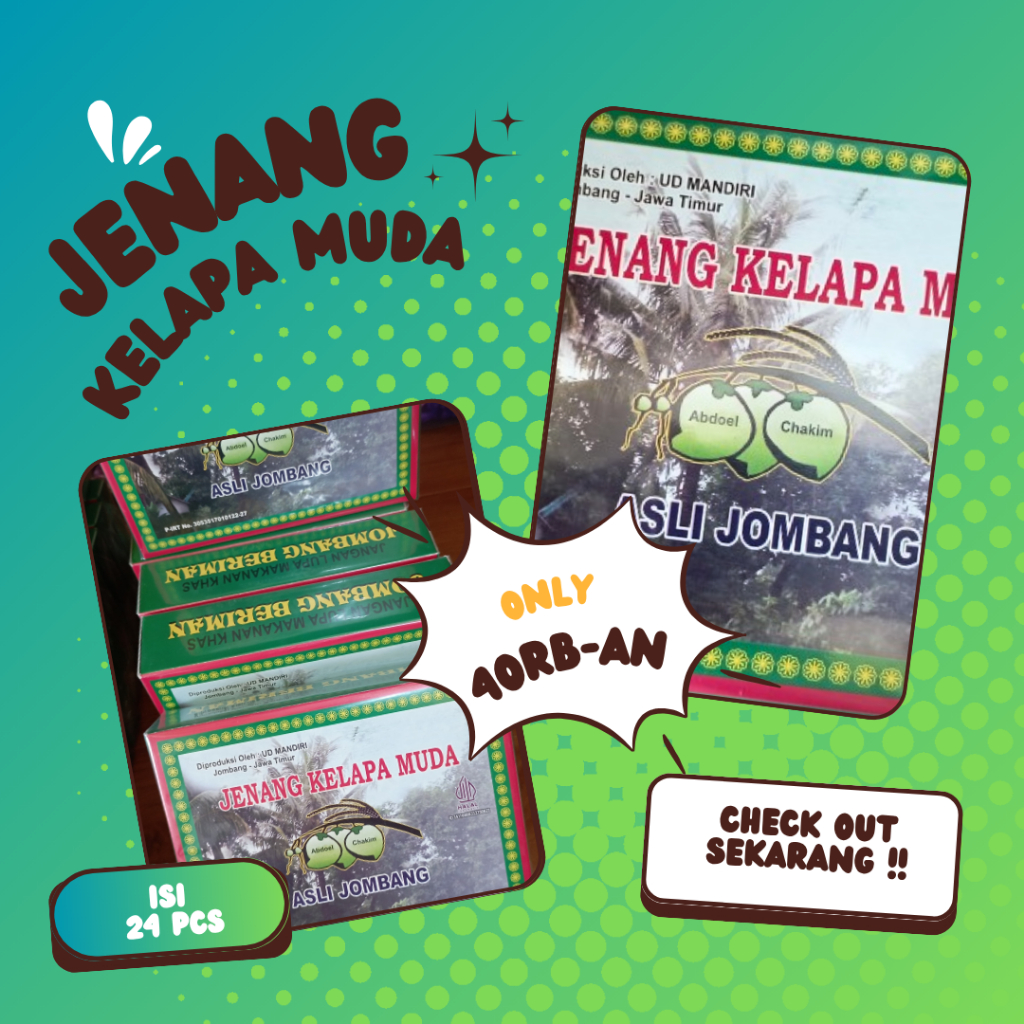 

Dodol Jenang Kelapa Muda Asli Khas Jombang Isi 24 Biji 100% HALAL dan NIKMAT