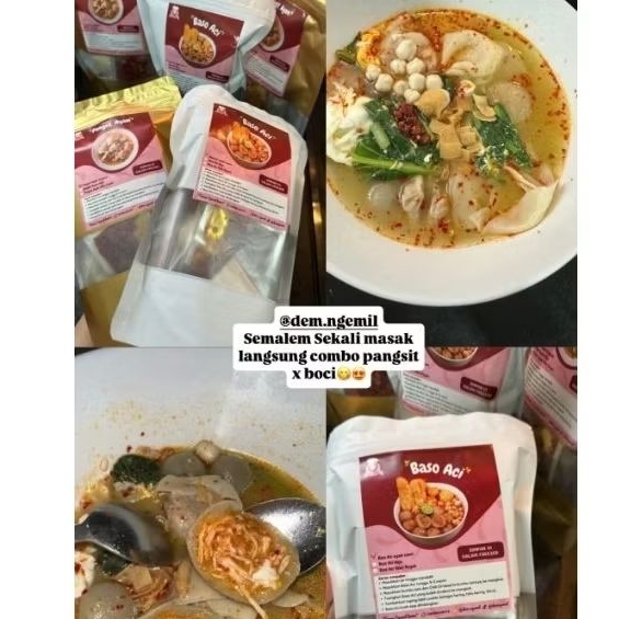

Pangsit ayam original x Baso Aci ayam suwir