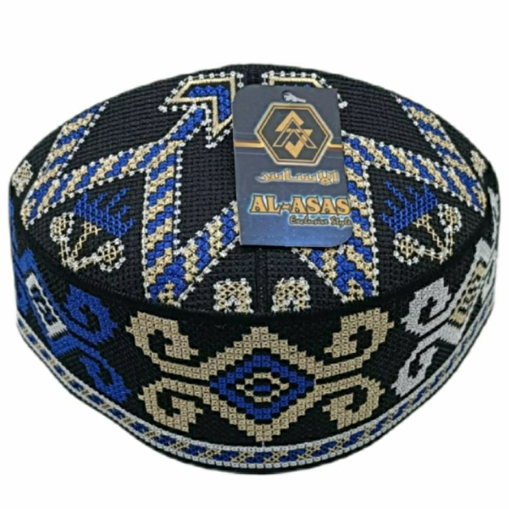 peci Pakistan full bordir motif etnik, peci alasas, peci Pakistan