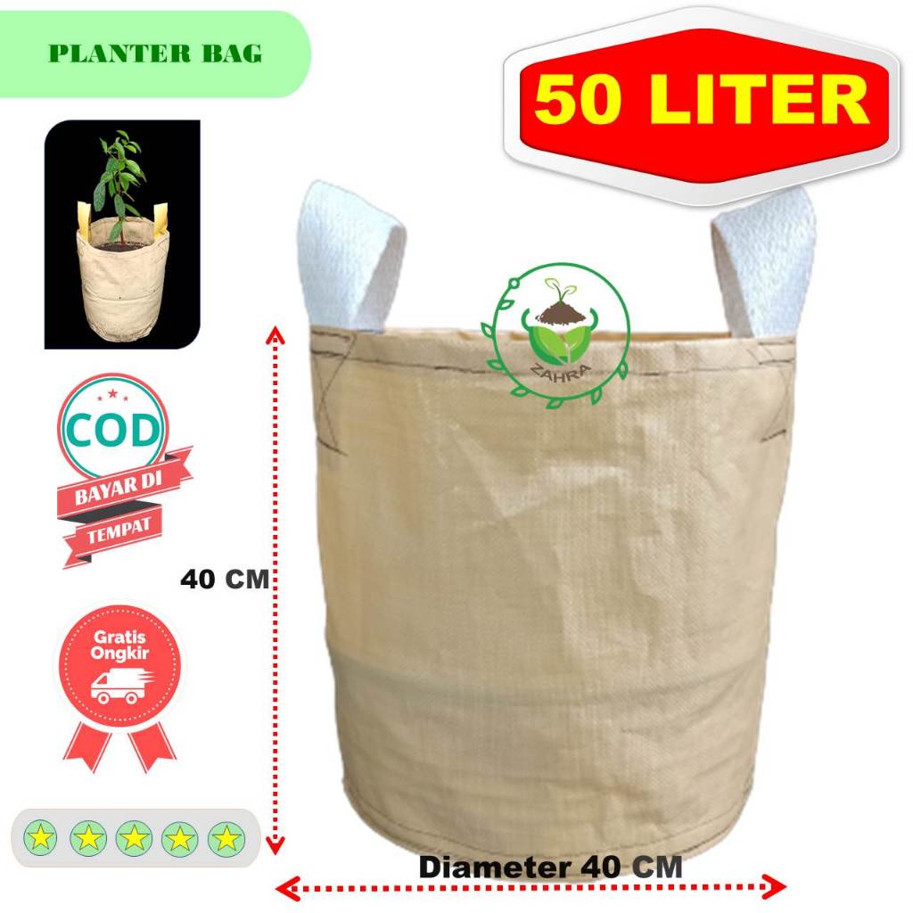Planter Bag 50 Liter for Pot Tanaman and Buah - Polibek Karung Tanaman