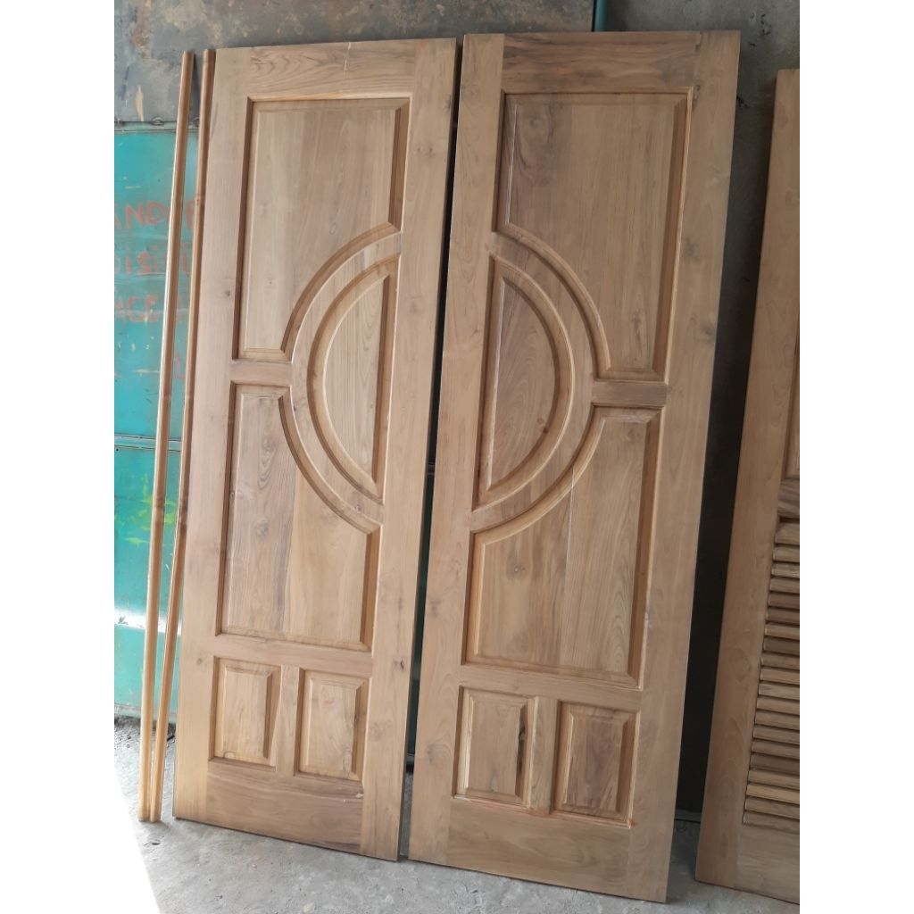 PINTU KUPU TARUNG BAHAN JATI ASLI TPK KERING OVEN KAYU LEBIH PADAT DAN AWET DARIPADA JATI STEK KAMPU