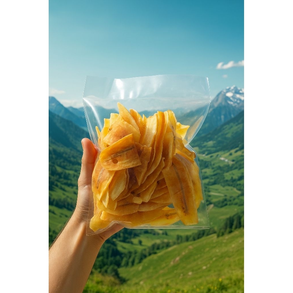 

Keripik pisang kepok rasa asin berat 200g (free buble warp)