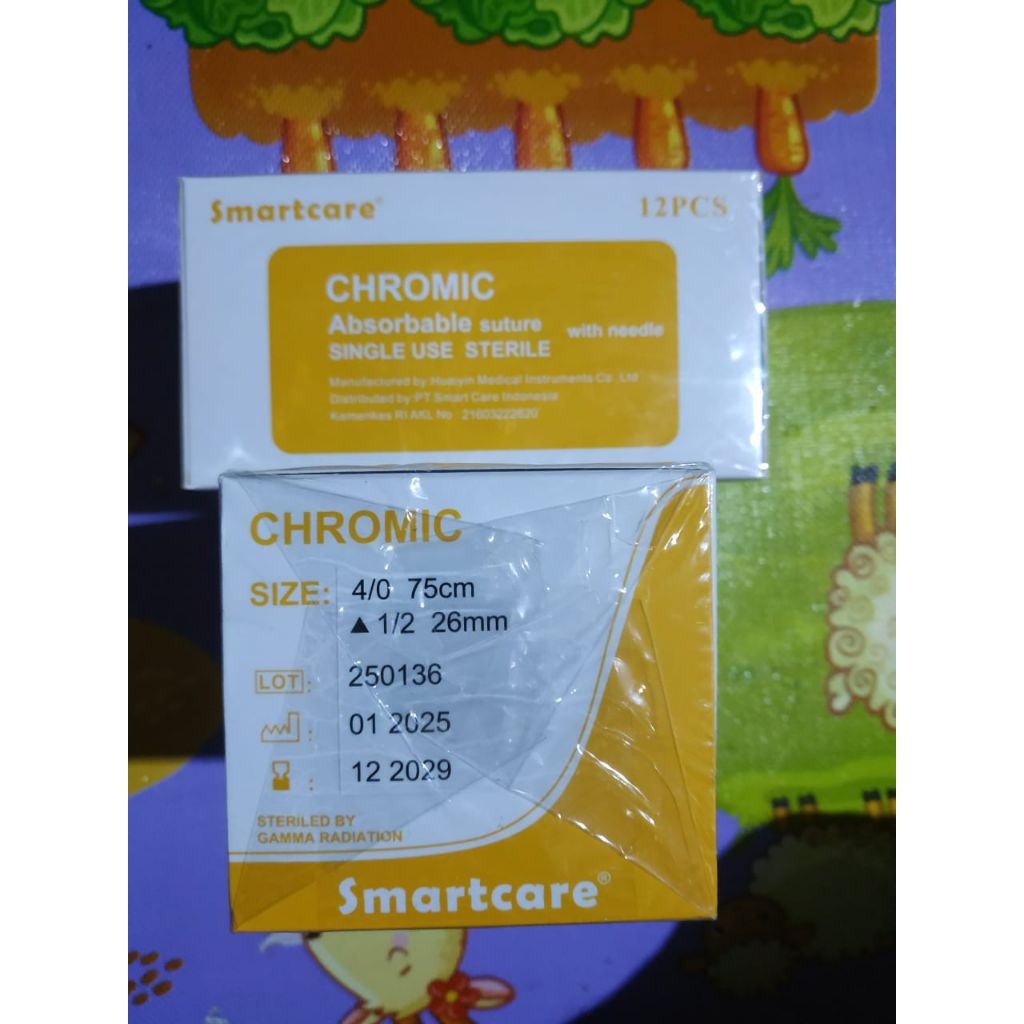 Benang Jahit Chromic 4 0 cutting Smartcare