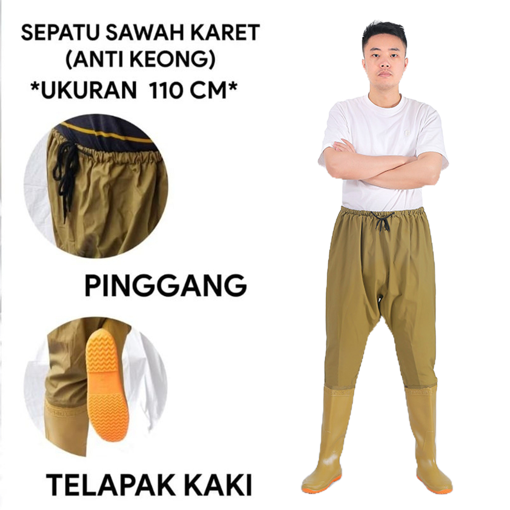 Sepatu Bot Sawah Panjang 110CM Pria Wanita - Anti Air Keong Untuk Sawah & Tambak