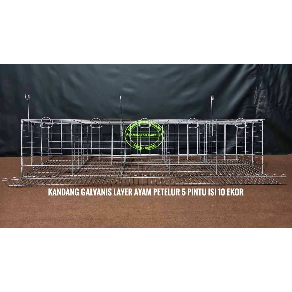 KANDANG GALVANIS 5 PINTU LAYER AYAM PETELUR ISI 10 EKOR
