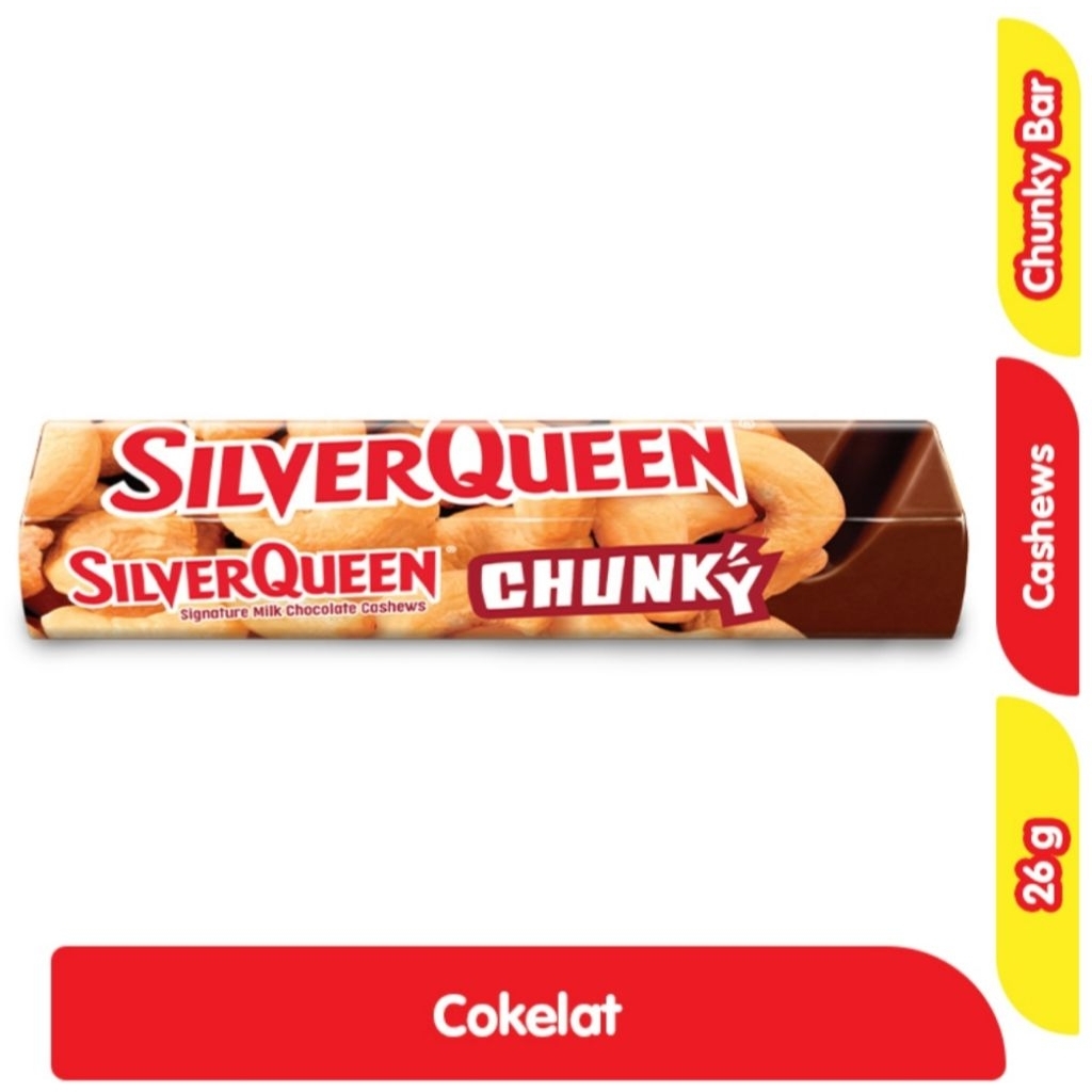 

SILVERQUEEN CHUNKY BAR COKELAT CASHEW 26 GR