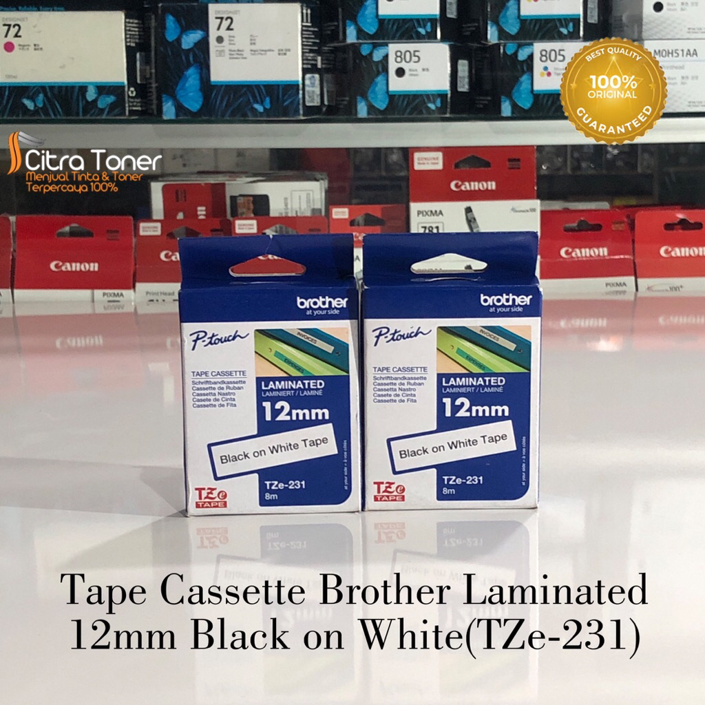 

Label tape Brother 12mm Tze~231 Black on White Original