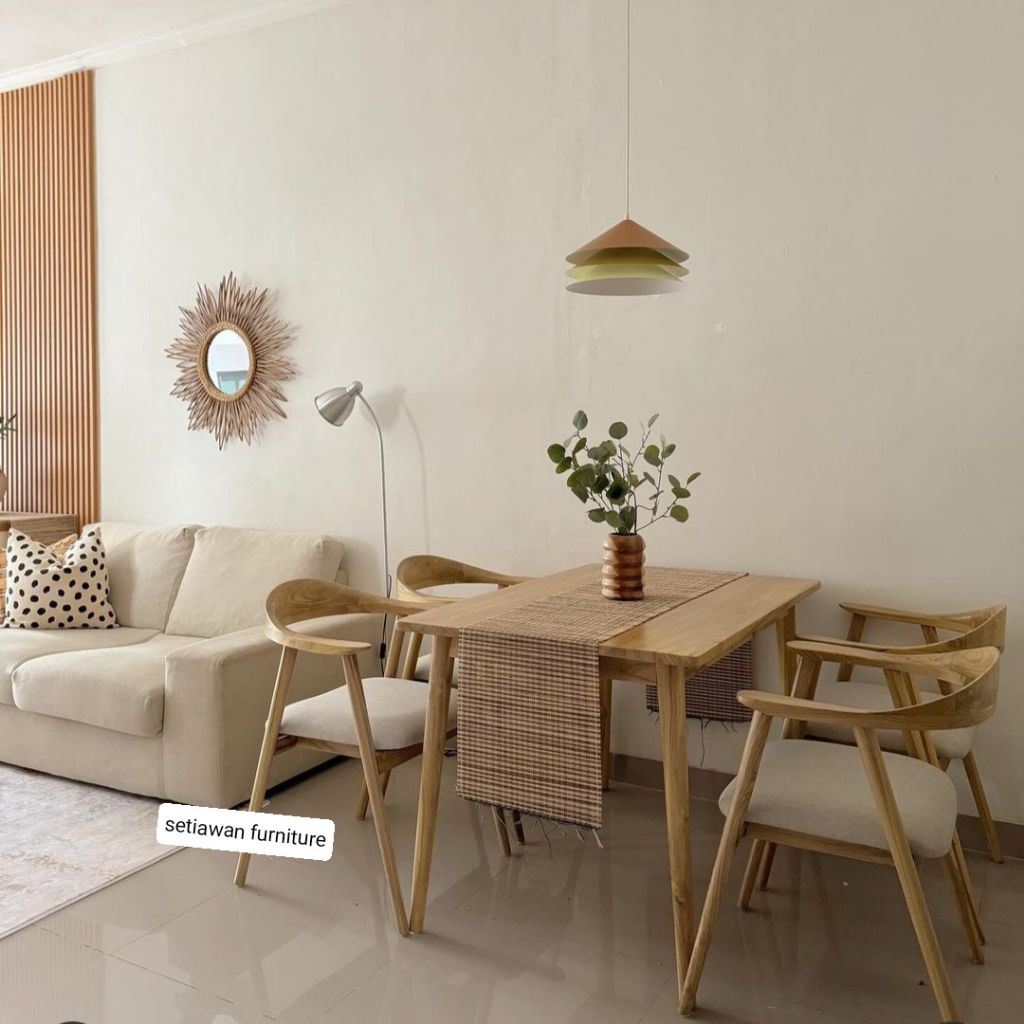 meja makan 2 kursi minimalis kayu jati