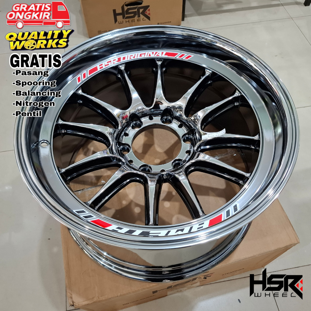 Velg Ring 18 Fortuner, Pajero, Hilux, Velg Racing Ring 18 Black Chrome Hsr Ameth