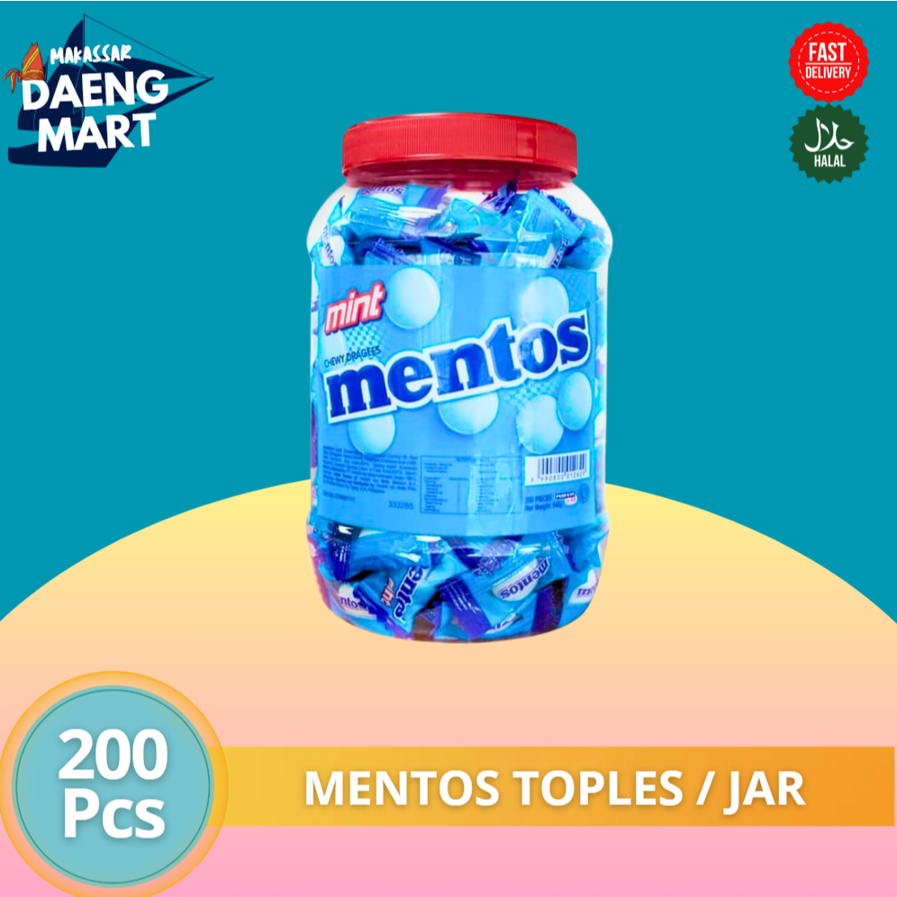 

MENTOS JAR Permen Mentos Mint 1 toples x 200pcs