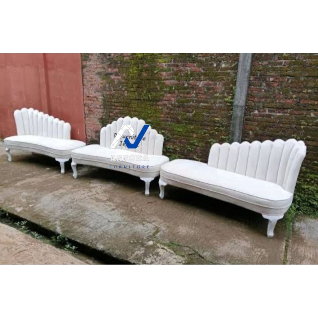 sofa pelaminan kipas | set 3 sofa pelaminan kipas miring | sofa pengantin | sofa pelaminan kipas