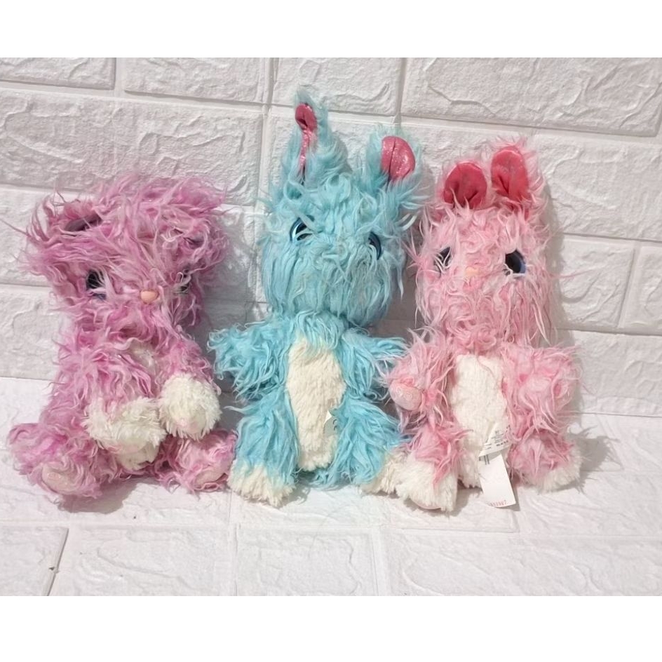 boneka mata mabel rambut keriting gimbal kelinci kucing boneka hewan binatang